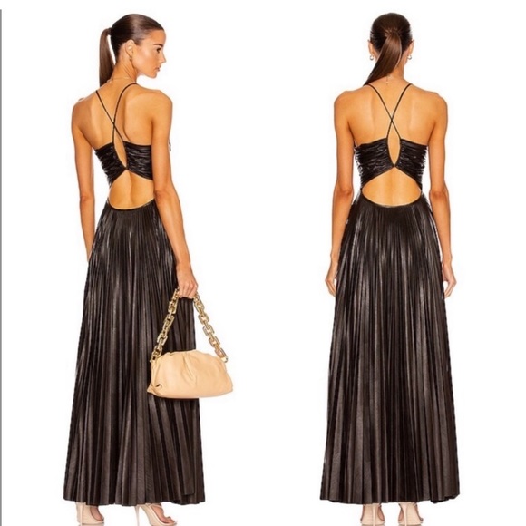 ALC Ariya Vegan Leather Brown Gown - Picture 7 of 10